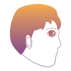 cartoon profile man face icon over white background, colorful design. vector illustration