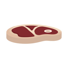meat steak icon over white background, vector illustration