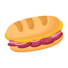 sandwich icon over white background, colorful design. vector illustration
