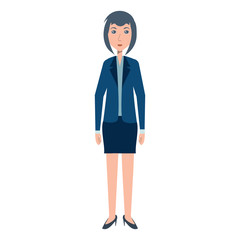 Cartoon businesswoman standing over white background, vector illustration