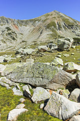 Landscape of Argirovo lake near Dzhano peak, Pirin Mountain, Bulgaria