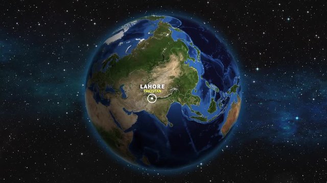 PAKISTAN LAHORE ZOOM IN FROM SPACE