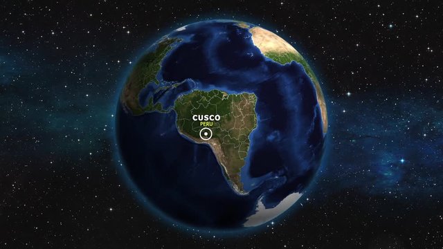 PERU CUSCO ZOOM IN FROM SPACE