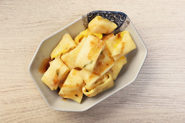 Egg pancake - A popular breakfast dish in Taiwan    