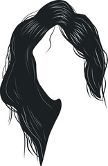 Vector woman long hair