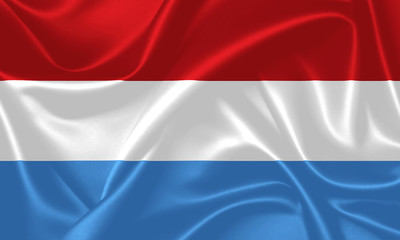 Illustration of Luxembourg waving fabric flag. 