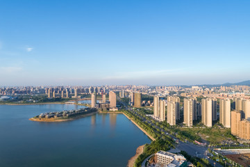 Fototapeta na wymiar jiujiang cityscape on lakeside