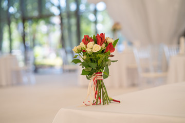 luxury airy summer restaurant in white with transparent chairs and ready to party