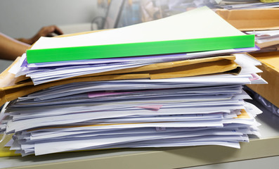 pile of document in office