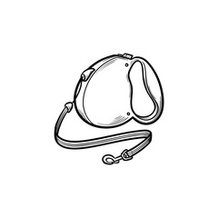 Automatic leash hand drawn outline doodle icon