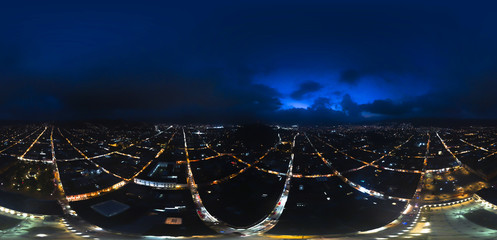 aerial shot of the city night