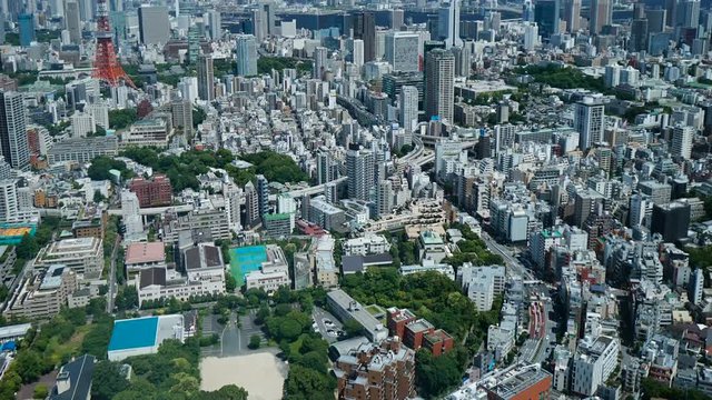 東京空撮・タイムラプス・大都会の街並み・4k