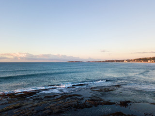 View of Narrabeen beach with clear sky in the morning, Sydney.