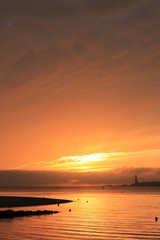 Fototapeta premium schöner Sonnenaufgang an der Kieler Förde