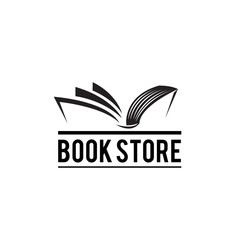 Classic book open logo, book store