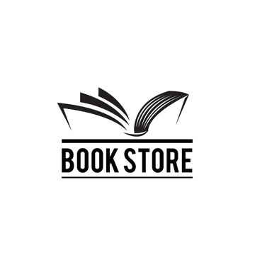 Classic Book Open Logo, Book Store