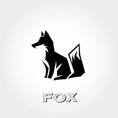 abstract elegant Stand fox logo art