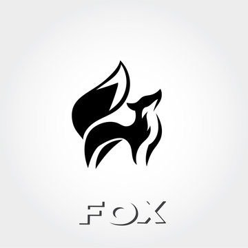 simple graceful standing fox logo