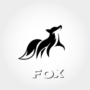 simple graceful walking fox logo
