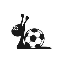 Obraz premium Футболист улитка. Векторная иконка.