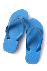 Flip flop sandals blue isolated on white background