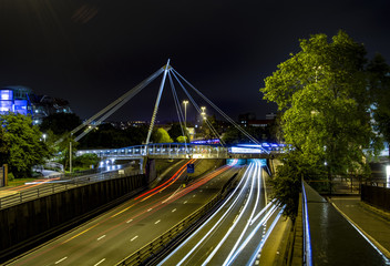 Fototapeta na wymiar Night Traffic, Newcastle upon Tyne