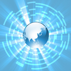 グローバル　ビジネス　地球　世界地図　日本地図　ビジネス背景