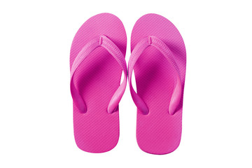Flip flops bright pink isolated on white background
