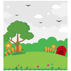 barnyard green meadow scenery landscape background