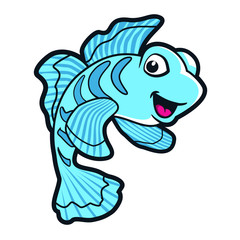 Fishstore Mascot Design Vector