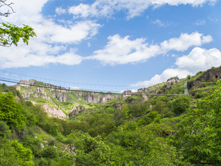 Fototapeta na wymiar Khndzoresk Swinging Bridge and Old Cave Village, Armenia 23