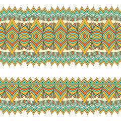 Ethnic seamless border. Hand drawn vector illustration
