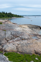 Fototapeta na wymiar Sun clock and coastline, Finland