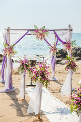 Wedding set up on the beach.