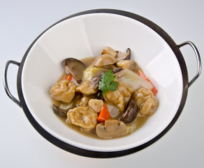 Tofu and mince on rice. Chinese cuisine