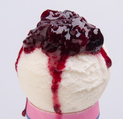 ice cream topped with toppings