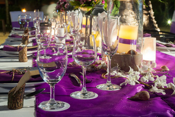 wedding table setup.