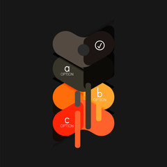 Flat design geometric infographics, arrow shape vector sticker or label, price tags, offer promotion badge, icon design, paper style layout for data graphic visualization step by step process, for