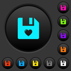 Favorite file dark push buttons with color icons