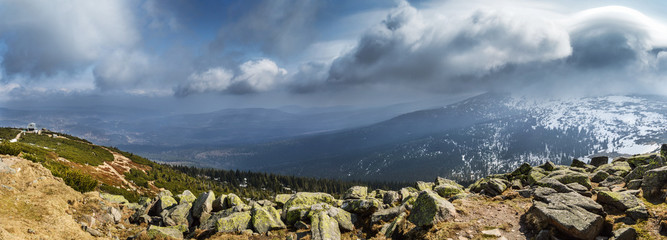 Panoramic view from summit of Szrenica/Karkonosze/Poland