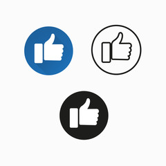 Like and love social media vector icons for print or web use