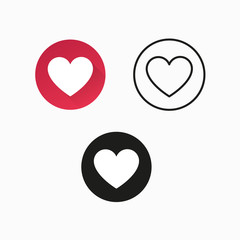 Like and love social media vector icons for print or web use