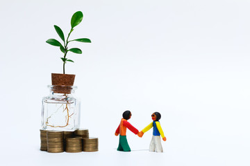 business people toy Handshake,investment concept,