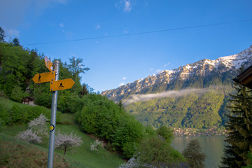 Hiking trail marking in Switzerland