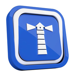 ikona plastikowa 3D niebieski kwadrat pierścień © vempireart