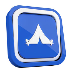 ikona plastikowa 3D niebieski kwadrat pierścień © vempireart