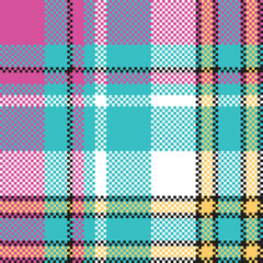 Baby color check fabric pixel texture seamless pattern