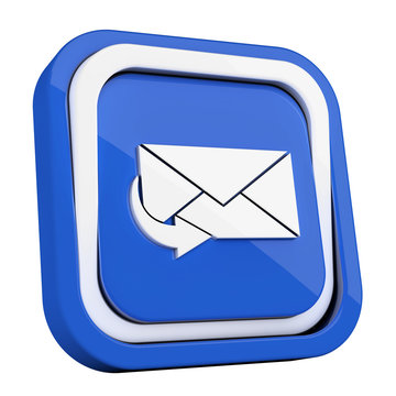 recommend clip art: ikona plastikowa 3D niebieski kwadrat pierścień