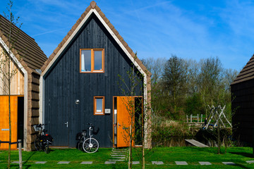 Fototapeta na wymiar Modern beautiful small house in European city
