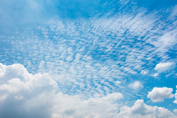 Cirrocumulus clouds in blue sky